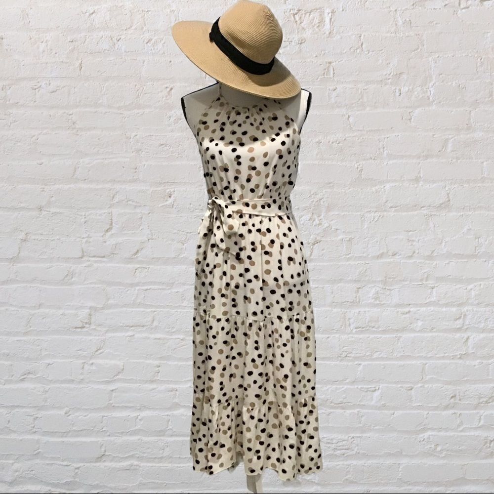 White Polka Dot Boho Maxi Dress - Picture 5 of 10